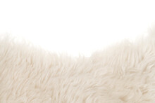 White Fluffy Wool Texture Isolated White Background. Natural Fur Texture. Close-up For Designers