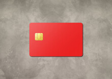 Red Credit Card On A Concrete Background
