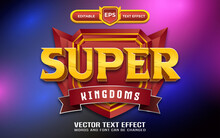 Super Kingdoms Game Logo With Editable Text Effect