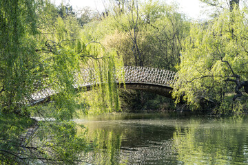 bridge over the river, Tineretului Park, Bucharest City, Romania 