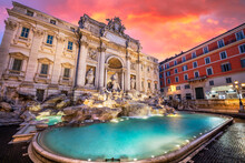 Rome, Lazio, Italy At The Trevi Fountain