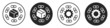 Set of supply chain icons. Logistic and delivery symbol. Gear, chain and box in the circle. Supply chain vector.