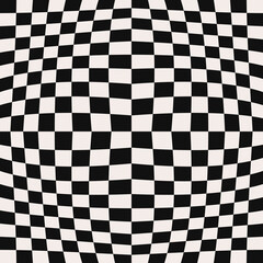 Poster - Vector 3d canvas of black and white striped squares. Checkered seamless canvas. Vector chess pattern.