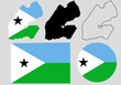 map flag republic of djibouti icon set