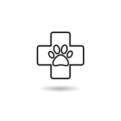 Sticker - Veterinary clinic symbol icon with shadow