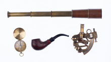 Sextant, Spyglass And Nautical Accessories