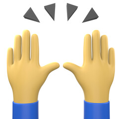 Canvas Print - 3D illustration of praising hands emoji on a white background