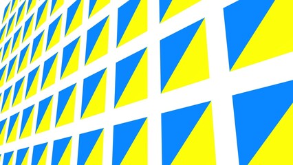 Poster - Pattern of yellow-blue squares. Decoration or background.