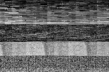 Fototapete - Pixel pattern of a digital glitch / Abstract black and white pixel pattern background of a digital glitch.