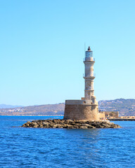 Poster - Vertical shot of the Lighthouse of Chania, Crete, Greece