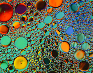 Wall Mural - Abstract photo of oil rainbow boubles