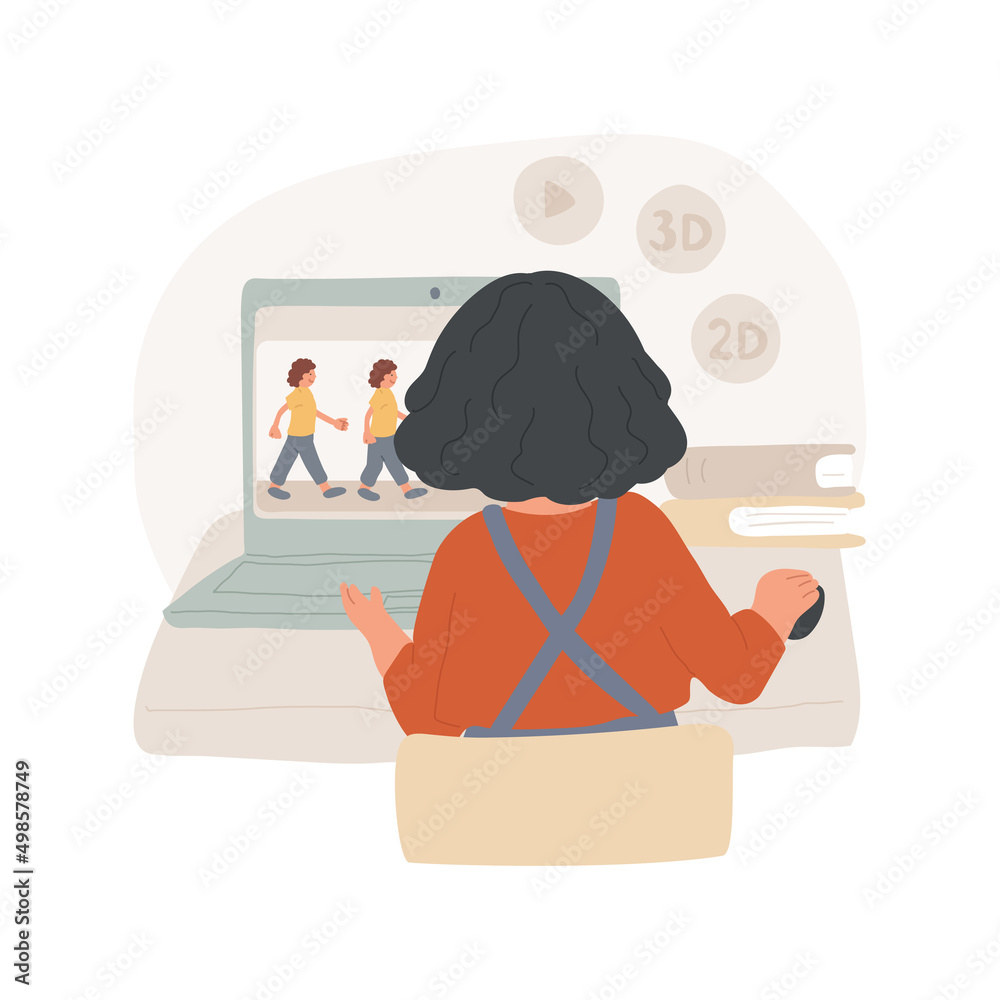 Video and animation class isolated cartoon vector illustration. Online ...