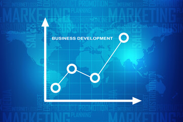 Poster - 2d rendering Stock market online business concept. business Graph 
