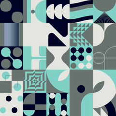 Aufkleber - Geometric Abstract Pattern Graphics Made With Vector Geometric Shapes And Forms