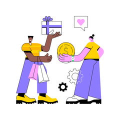 Fototapete - face-to-face selling abstract concept vector illustration. retail shop, happy customer, consumer ser
