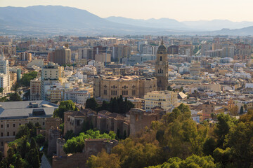 Sticker - View of Malaga, a city and municipality of Spain