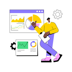Poster - Business information system abstract concept vector illustration. IT infrastructure, business enterprise, transaction processing and automation, eCommerce development, data abstract metaphor.