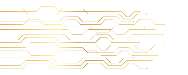 Aufkleber - golden circuit board electronics digital technology banner on white background
