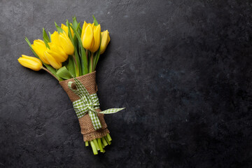 Wall Mural - Yellow tulip flowers bouquet