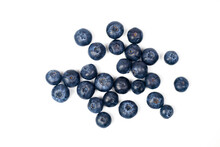 Blueberries Isolated On White Background (top View)
