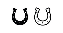 Horseshoe Icon. Good Luck Symbol. Isolated Vector Illustration On A White Background.