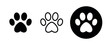 Cat or dog footprint icon. Pets symbol. Paw print pictogram.