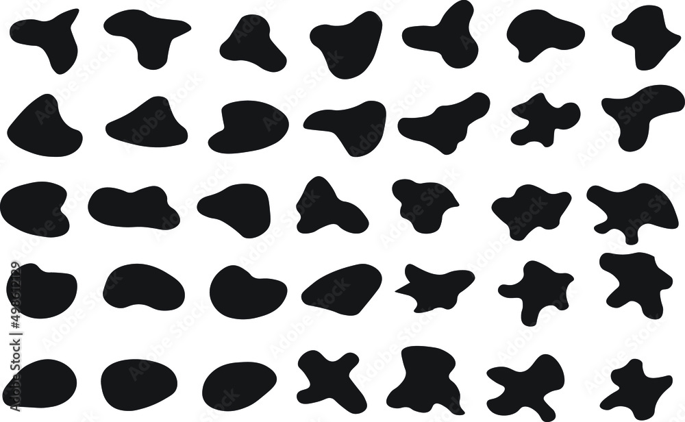Blob shape. Abstract irregular shapes. Random organic shapes. Amorphous ...