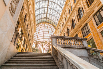 Wall Mural - Inside of Galleria Umberto I, a public shopping gallery in Naples, Italy