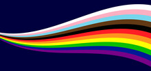 Progress Pride Flag Wave Background. Vector Background For Pride Month