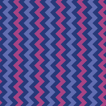 Classic Chevron Zigzag Seamless Pattern In Very Peri And Pink Over Blue Background. Great For Textile, Home Décor And Wallpaper 