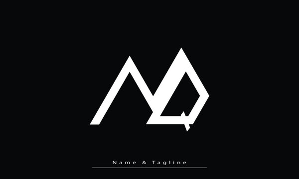 Alphabet letters Initials Monogram logo NQ , QN