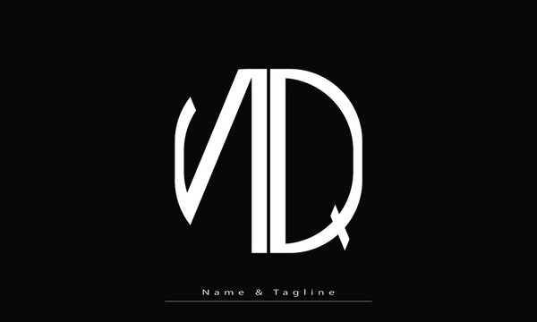 Alphabet letters Initials Monogram logo NQ , QN