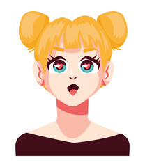 Poster - blond girl anime style