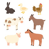 Fototapeta  - cute faceless livestock animal illustration