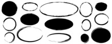 Sketch Illustration With Brush Circles Ovals On Light Background. Vector Illustration. Stock Image. 