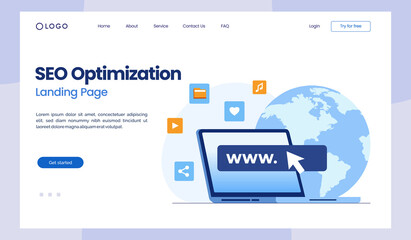seo optimization concept, website development, entrepreneur, business web, data analyst, flat illust
