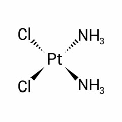 Sticker - chemical structure of cisplatin (Cl2H6N2Pt)