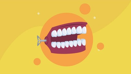 Wall Mural - april fools day animation with crazy mouth