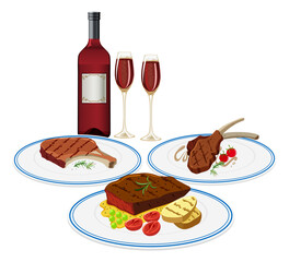 Wall Mural - Set of different foods and beverage