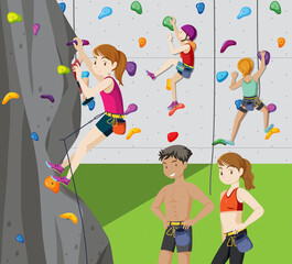 Canvas Print - Indoor rock climbing gym