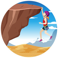 Poster - Rock climbing badge isolated