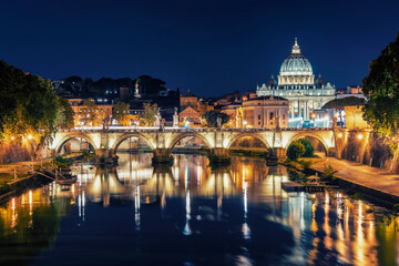 Wall Mural - The city of Rome at night