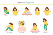 Infographic Of Depression Symptoms In Woman