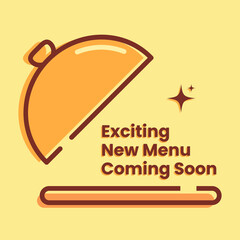 exciting new cafe bar restaurant menu coming soon flat design