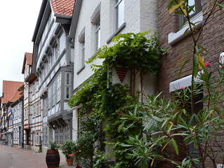 Sticker - Historische Bauwerke in der Altstadt von Hameln, Niedersachsen