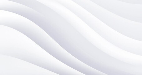 Wall Mural - 4k abstract light dairy abstract animation. Luxury curved sheets of paper. Swirl animated gradient lines. Seamless looped stripes stock video. Universal BG. Elegant light grey white. Wavy soft design