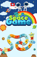Wall Mural - Game template with space theme background