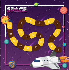 Sticker - Game template with space theme background