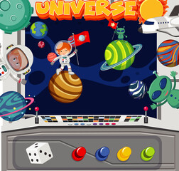 Wall Mural - Game background template with space theme