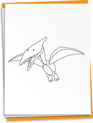 Wall Mural - hand drawn dinosaur on paper